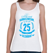 PRINTFASHION kamasz-25-cyan - Női atléta - Fehér női trikó