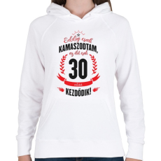 PRINTFASHION kamasz-30-black-red - Női kapucnis pulóver - Fehér