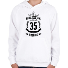 PRINTFASHION kamasz-35-black - Gyerek kapucnis pulóver - Fehér