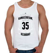 PRINTFASHION kamasz-35-black-white - Férfi atléta - Fehér atléta, trikó