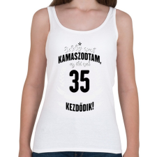 PRINTFASHION kamasz-35-black-white - Női atléta - Fehér női trikó