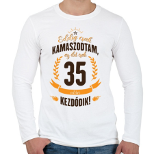 PRINTFASHION kamasz-35-brown-orange - Férfi hosszú ujjú póló - Fehér férfi póló
