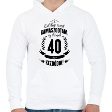 PRINTFASHION kamasz-40-black - Férfi kapucnis pulóver - Fehér férfi pulóver, kardigán