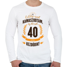 PRINTFASHION kamasz-40-brown-orange - Férfi hosszú ujjú póló - Fehér férfi póló