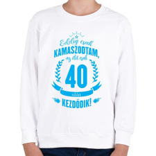 PRINTFASHION kamasz-40-cyan - Gyerek pulóver - Fehér gyerek pulóver, kardigán