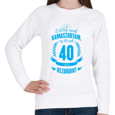 PRINTFASHION kamasz-40-cyan - Női pulóver - Fehér női pulóver, kardigán