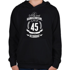 PRINTFASHION kamasz-45-white - Gyerek kapucnis pulóver - Fekete gyerek pulóver, kardigán