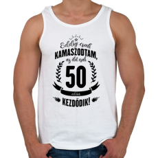 PRINTFASHION kamasz-50-black - Férfi atléta - Fehér