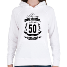 PRINTFASHION kamasz-50-black - Női kapucnis pulóver - Fehér