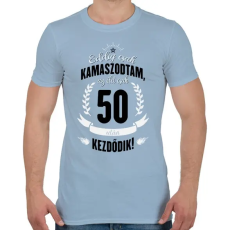 PRINTFASHION kamasz-50-black-white - Férfi póló - Világoskék