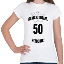 PRINTFASHION kamasz-50-black-white - Női póló - Fehér női póló