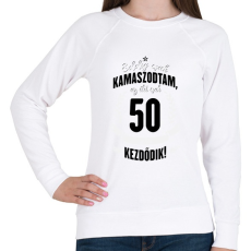 PRINTFASHION kamasz-50-black-white - Női pulóver - Fehér