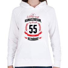 PRINTFASHION kamasz-55-black-red - Női kapucnis pulóver - Fehér női pulóver, kardigán