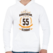 PRINTFASHION kamasz-55-brown-orange - Férfi kapucnis pulóver - Fehér férfi pulóver, kardigán