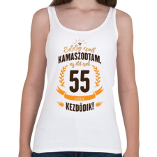 PRINTFASHION kamasz-55-brown-orange - Női atléta - Fehér női trikó