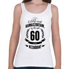 PRINTFASHION kamasz-60-black - Női atléta - Fehér női trikó