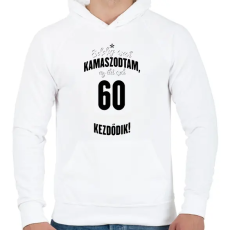 PRINTFASHION kamasz-60-black-white - Férfi kapucnis pulóver - Fehér