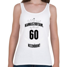 PRINTFASHION kamasz-60-black-white - Női atléta - Fehér női trikó