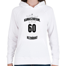 PRINTFASHION kamasz-60-black-white - Női kapucnis pulóver - Fehér női pulóver, kardigán