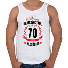 PRINTFASHION kamasz-70-black-red - Férfi atléta - Fehér atléta, trikó