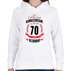 PRINTFASHION kamasz-70-black-red - Női kapucnis pulóver - Fehér