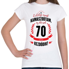 PRINTFASHION kamasz-70-black-red - Női póló - Fehér női póló