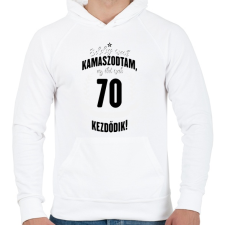 PRINTFASHION kamasz-70-black-white - Férfi kapucnis pulóver - Fehér férfi pulóver, kardigán