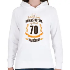 PRINTFASHION kamasz-70-brown-orange - Női kapucnis pulóver - Fehér