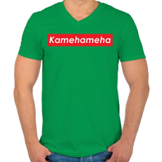 PRINTFASHION Kamehameha - Férfi V-nyakú póló - Zöld