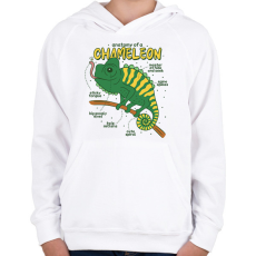 PRINTFASHION Kaméleon anatómia - Gyerek kapucnis pulóver - Fehér