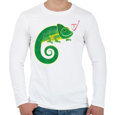 PRINTFASHION Kaméleon - Férfi hosszú ujjú póló - Fehér