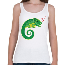 PRINTFASHION Kaméleon - Női atléta - Fehér női trikó