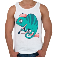 PRINTFASHION Kaméleon Picasso - Férfi atléta - Fehér