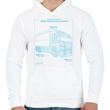 PRINTFASHION Kamion - Férfi kapucnis pulóver - Fehér férfi pulóver, kardigán