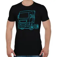 PRINTFASHION Kamion  - Férfi póló - Fekete férfi póló