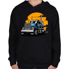 PRINTFASHION kamion - Gyerek kapucnis pulóver - Fekete gyerek pulóver, kardigán