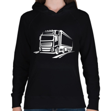 PRINTFASHION Kamion  - Női kapucnis pulóver - Fekete