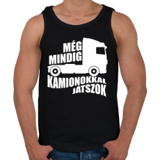 PRINTFASHION Kamionokkal Játszok - Férfi atléta - Fekete