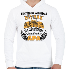 PRINTFASHION Kamionos apa - Férfi kapucnis pulóver - Fehér férfi pulóver, kardigán