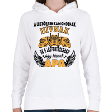 PRINTFASHION Kamionos apa - Női kapucnis pulóver - Fehér