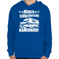 PRINTFASHION Kamionos Fehér - Gyerek kapucnis pulóver - Királykék gyerek pulóver, kardigán