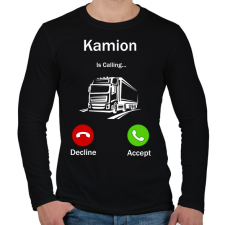 PRINTFASHION Kamionos Hívás - Férfi hosszú ujjú póló - Fekete férfi póló