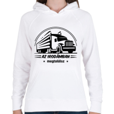 PRINTFASHION Kamionos iroda - Női kapucnis pulóver - Fehér női pulóver, kardigán