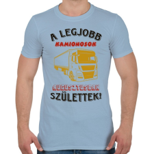 PRINTFASHION Kamionos szülinapja augusztus - Férfi póló - Világoskék férfi póló