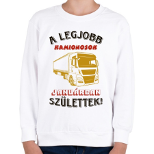 PRINTFASHION Kamionos szülinapja január - Gyerek pulóver - Fehér gyerek pulóver, kardigán