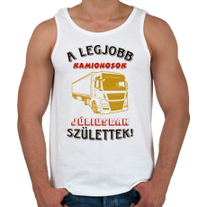 PRINTFASHION Kamionos szülinapja július színes - Férfi atléta - Fehér