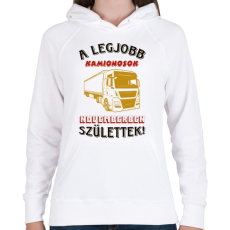 PRINTFASHION Kamionos szülinapja november - Női kapucnis pulóver - Fehér