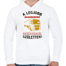 PRINTFASHION Kamionos szülinapja október - Férfi kapucnis pulóver - Fehér