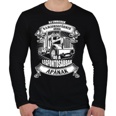 PRINTFASHION Kamionsofőr apa - Férfi hosszú ujjú póló - Fekete