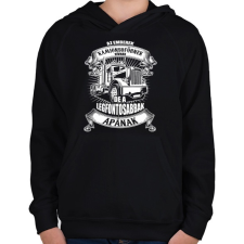 PRINTFASHION Kamionsofőr apa - Gyerek kapucnis pulóver - Fekete gyerek pulóver, kardigán